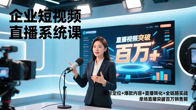 企业短视频直播系统课,账号定位+爆款内容+直播转化+全链路实战,单场直播突破百万销售额牛品源码-源码下载-源码社区-zblog主题插件-PHP源码-三合一源码-直播源码-短视频源码-APP源码-即时通讯-源码-交友源码牛品源码