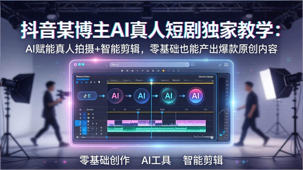 抖音某博主AI真人短剧独家教学：AI赋能真人拍摄+智能剪辑，零基础也能产出爆款原创内牛品源码-源码下载-源码社区-zblog主题插件-PHP源码-三合一源码-直播源码-短视频源码-APP源码-即时通讯-源码-交友源码牛品源码