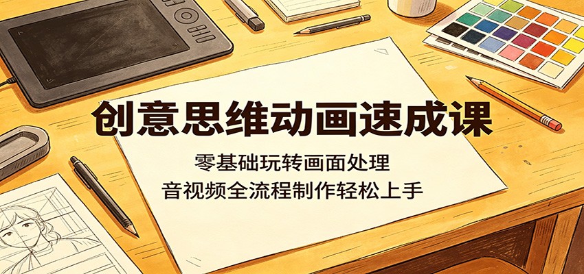 创意思维动画速成课:零基础玩转画面处理,音视频全流程制作轻松上手牛品源码-源码下载-源码社区-zblog主题插件-PHP源码-三合一源码-直播源码-短视频源码-APP源码-即时通讯-源码-交友源码牛品源码