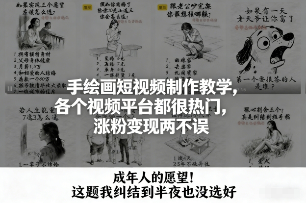手绘画短视频制作教学,各个视频平台都很热门,涨粉变现两不误牛品源码-源码下载-源码社区-zblog主题插件-PHP源码-三合一源码-直播源码-短视频源码-APP源码-即时通讯-源码-交友源码牛品源码