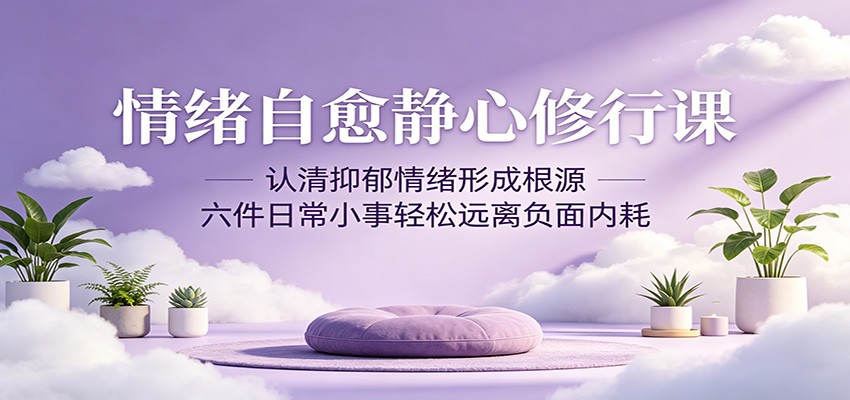 情绪自愈静心修行课:认清抑郁情绪形成根源,六件日常小事轻松远离负面内耗牛品源码-源码下载-源码社区-zblog主题插件-PHP源码-三合一源码-直播源码-短视频源码-APP源码-即时通讯-源码-交友源码牛品源码