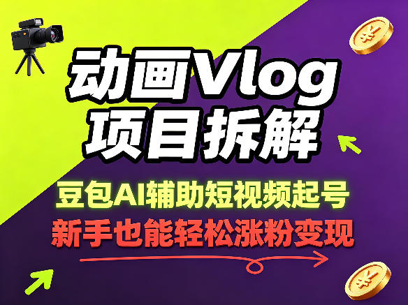 动画Vlog项目拆解，豆包AI辅助短视频起号，新手也能轻松涨粉，43条作品涨粉8.3W牛品源码-源码下载-源码社区-zblog主题插件-PHP源码-三合一源码-直播源码-短视频源码-APP源码-即时通讯-源码-交友源码牛品源码