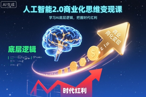 人工智能2.0商业化思维变现课，学习AI底层逻辑，把握时代红利牛品源码-源码下载-源码社区-zblog主题插件-PHP源码-三合一源码-直播源码-短视频源码-APP源码-即时通讯-源码-交友源码牛品源码