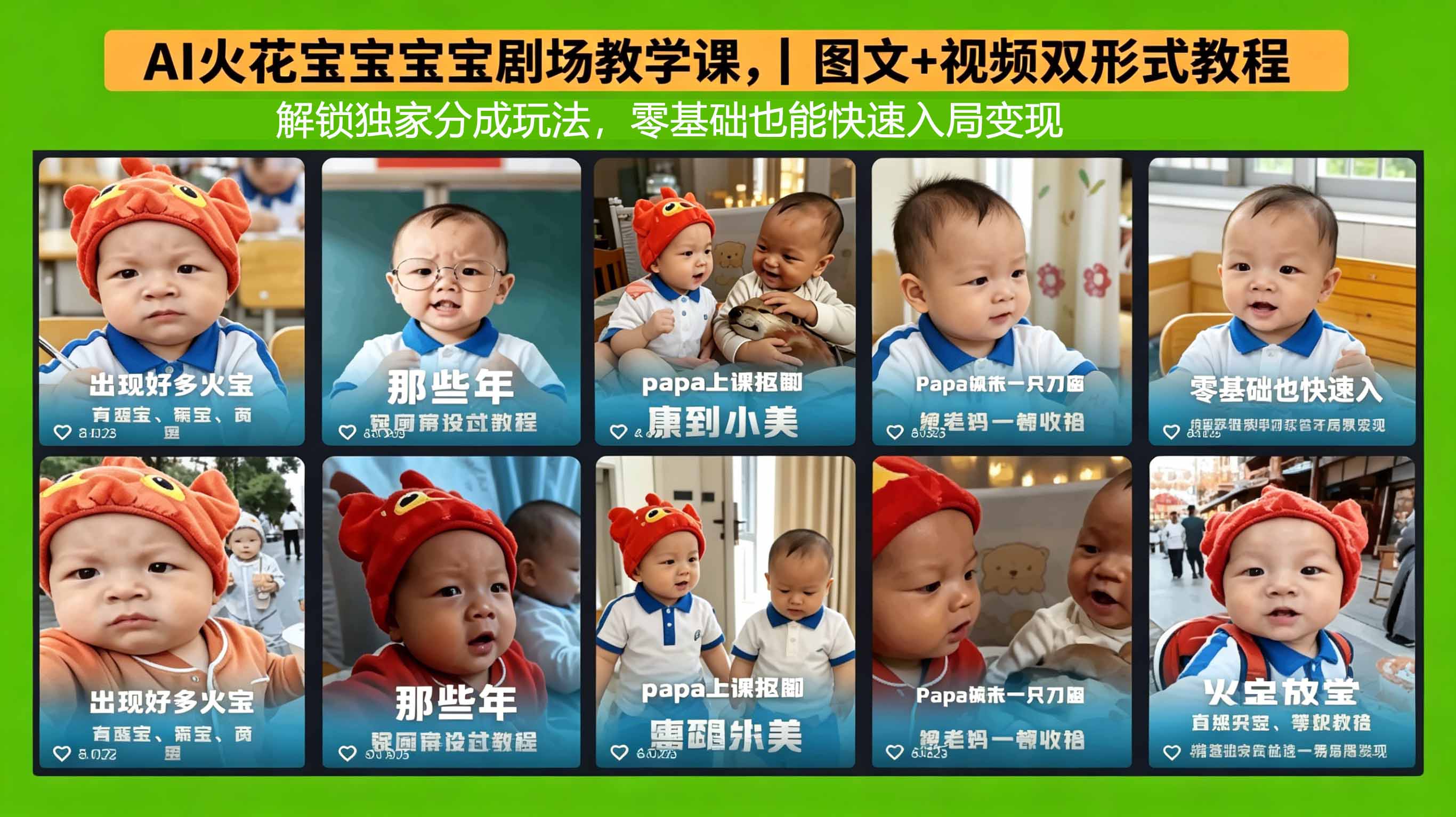 AI火花宝宝宝宝剧场教学课，图文+视频双形式教程，解锁独家分成玩法，零基础也能快速入局变现牛品源码-源码下载-源码社区-zblog主题插件-PHP源码-三合一源码-直播源码-短视频源码-APP源码-即时通讯-源码-交友源码牛品源码
