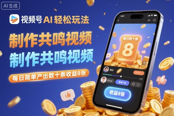 视频号AI轻松玩法,制作共鸣视频,每日简单产出数十条收益8张牛品源码-源码下载-源码社区-zblog主题插件-PHP源码-三合一源码-直播源码-短视频源码-APP源码-即时通讯-源码-交友源码牛品源码
