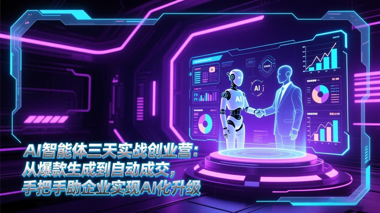 AI智能体三天实战创业营：从爆款生成到自动成交，手把手助企业实现AI化升级牛品源码-源码下载-源码社区-zblog主题插件-PHP源码-三合一源码-直播源码-短视频源码-APP源码-即时通讯-源码-交友源码牛品源码
