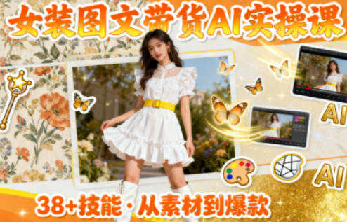 女装图文带货的AI实操课,覆盖38个实用技能,快速提升素材制作效率牛品源码-源码下载-源码社区-zblog主题插件-PHP源码-三合一源码-直播源码-短视频源码-APP源码-即时通讯-源码-交友源码牛品源码