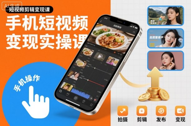 手机短视频变现实操课,短视频剪辑变现课牛品源码-源码下载-源码社区-zblog主题插件-PHP源码-三合一源码-直播源码-短视频源码-APP源码-即时通讯-源码-交友源码牛品源码