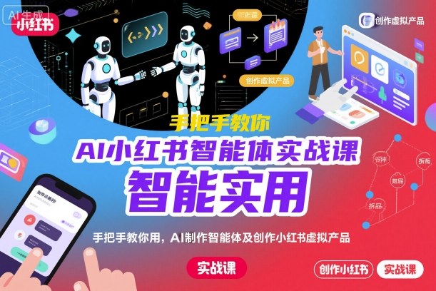 AI小红书智能体实战课，手把手教你用AI制作智能体及创作小红书虚拟产品，提效+内容商业化牛品源码-源码下载-源码社区-zblog主题插件-PHP源码-三合一源码-直播源码-短视频源码-APP源码-即时通讯-源码-交友源码牛品源码