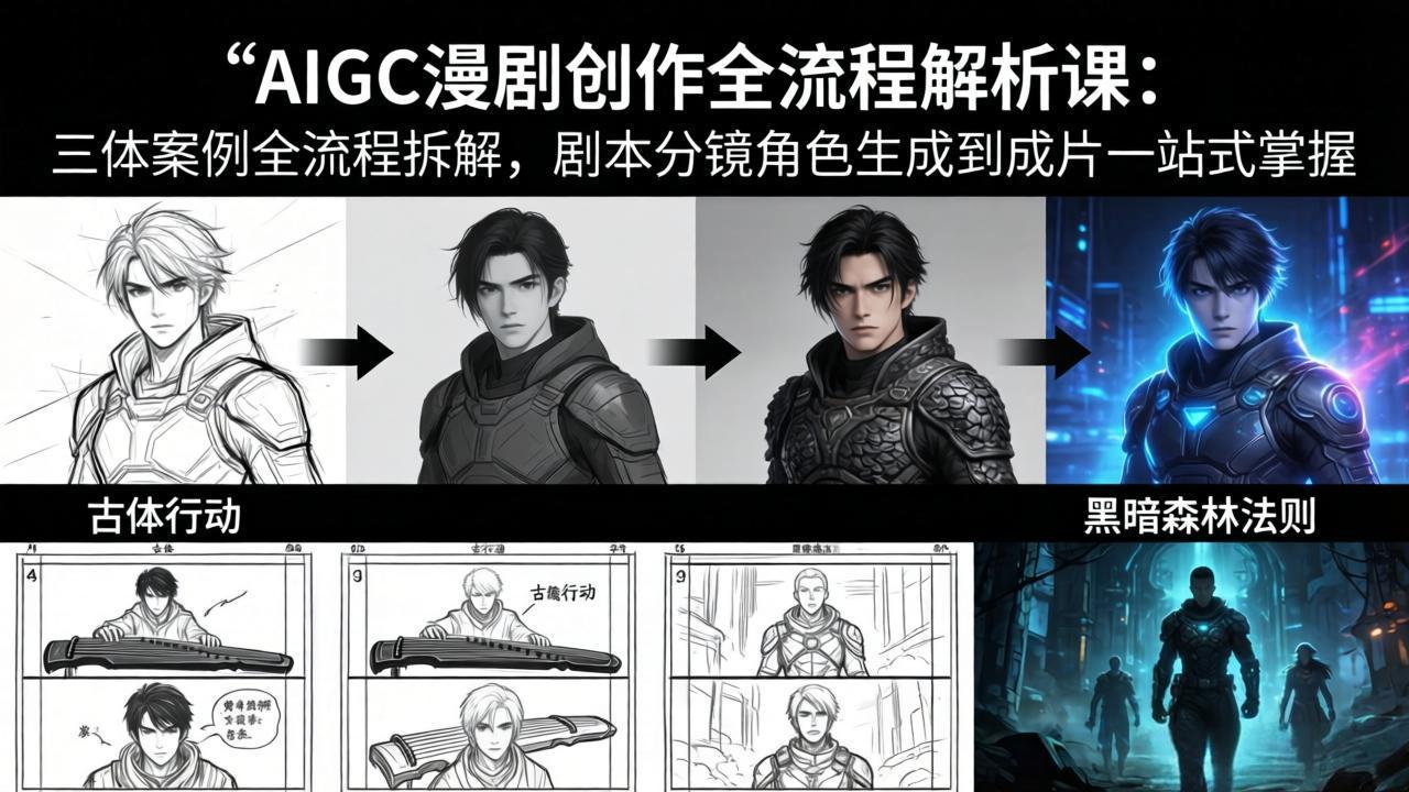 AIGC漫剧创作全流程解析课:三体案例全流程拆解,剧本分镜角色生成到成片一站式掌握牛品源码-源码下载-源码社区-zblog主题插件-PHP源码-三合一源码-直播源码-短视频源码-APP源码-即时通讯-源码-交友源码牛品源码