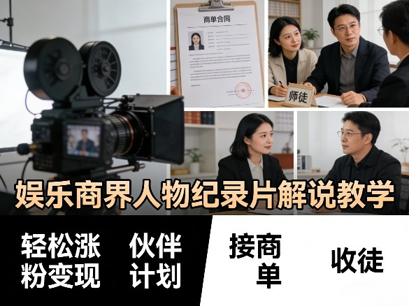 娱乐商界人物纪录片解说教学，轻松涨粉变现，伙伴计划，接商单，收徒等牛品源码-源码下载-源码社区-zblog主题插件-PHP源码-三合一源码-直播源码-短视频源码-APP源码-即时通讯-源码-交友源码牛品源码