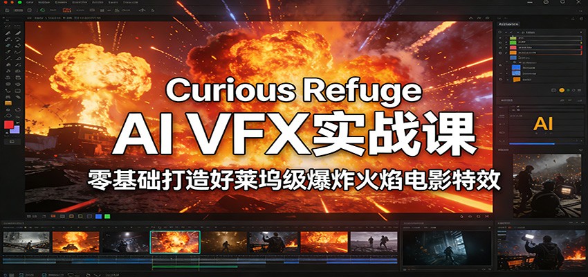 Curious Refuge AI VFX实战课，零基础打造好莱坞级爆炸火焰电影特效牛品源码-源码下载-源码社区-zblog主题插件-PHP源码-三合一源码-直播源码-短视频源码-APP源码-即时通讯-源码-交友源码牛品源码