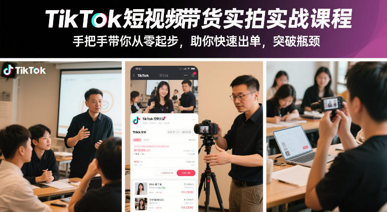 TikTok短视频带货实拍实战课程，手把手带你从零起步，助你快速出单，突破瓶颈牛品源码-源码下载-源码社区-zblog主题插件-PHP源码-三合一源码-直播源码-短视频源码-APP源码-即时通讯-源码-交友源码牛品源码