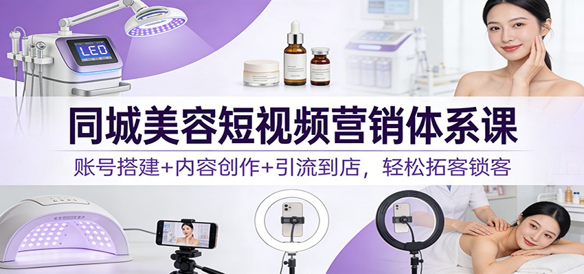 同城美容短视频营销体系课：账号搭建+内容创作+引流到店，轻松拓客锁客牛品源码-源码下载-源码社区-zblog主题插件-PHP源码-三合一源码-直播源码-短视频源码-APP源码-即时通讯-源码-交友源码牛品源码