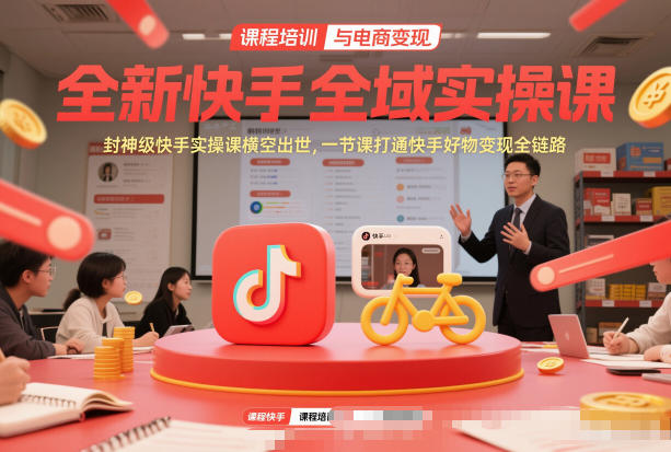 全新快手全域实操课，封神级快手实操课横空出世，一节课打通快手好物变现全链路牛品源码-源码下载-源码社区-zblog主题插件-PHP源码-三合一源码-直播源码-短视频源码-APP源码-即时通讯-源码-交友源码牛品源码