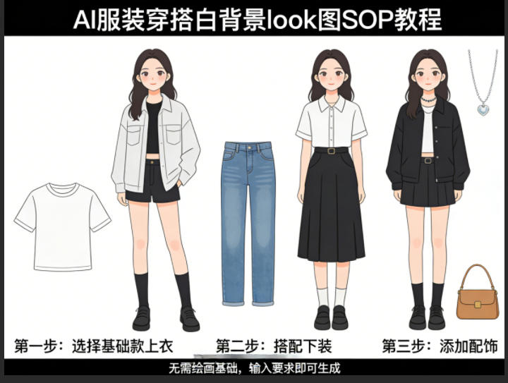 AI服装穿搭白背景look图SOP教程,不用会画画,提几句具体要求,AI就能还你一个奇迹牛品源码-源码下载-源码社区-zblog主题插件-PHP源码-三合一源码-直播源码-短视频源码-APP源码-即时通讯-源码-交友源码牛品源码