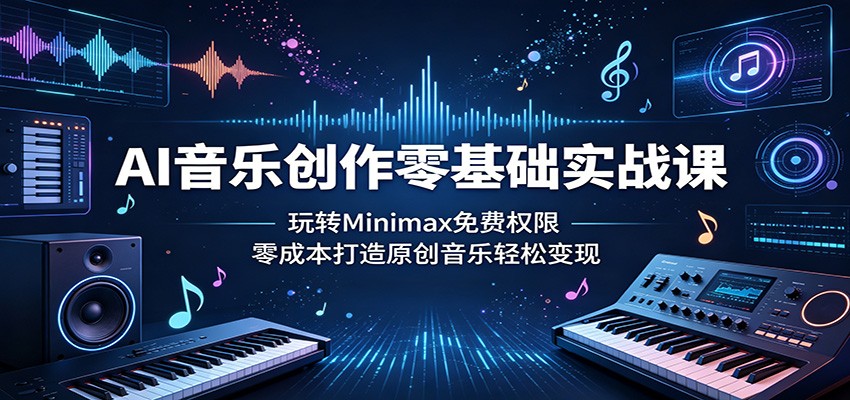 AI音乐创作零基础实战课：玩转Minimax免费权限，零成本打造原创音乐轻松变现牛品源码-源码下载-源码社区-zblog主题插件-PHP源码-三合一源码-直播源码-短视频源码-APP源码-即时通讯-源码-交友源码牛品源码