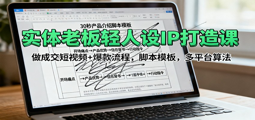 实体老板轻人设IP打造课：做成交短视频+爆款流程，脚本模板，多平台算法牛品源码-源码下载-源码社区-zblog主题插件-PHP源码-三合一源码-直播源码-短视频源码-APP源码-即时通讯-源码-交友源码牛品源码