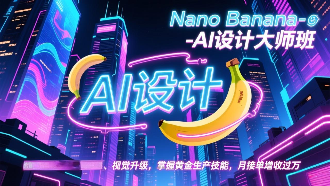 Nano Banana-AI设计大师班，修图合成、广告创作、视觉升级，掌握黄金生产技能，月接单增收过万牛品源码-源码下载-源码社区-zblog主题插件-PHP源码-三合一源码-直播源码-短视频源码-APP源码-即时通讯-源码-交友源码牛品源码