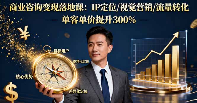商业咨询变现落地课:IP定位/视觉营销/流量转化,单客单价提升300%牛品源码-源码下载-源码社区-zblog主题插件-PHP源码-三合一源码-直播源码-短视频源码-APP源码-即时通讯-源码-交友源码牛品源码