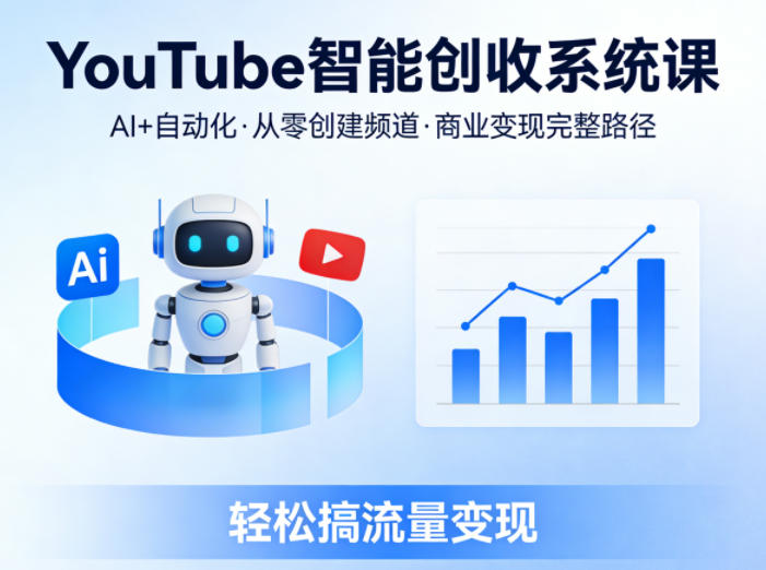 YouTube智能创收系统课,AI+自动化,从零创建YouTube频道并实现商业变现的完整路径,轻松搞流量变现牛品源码-源码下载-源码社区-zblog主题插件-PHP源码-三合一源码-直播源码-短视频源码-APP源码-即时通讯-源码-交友源码牛品源码