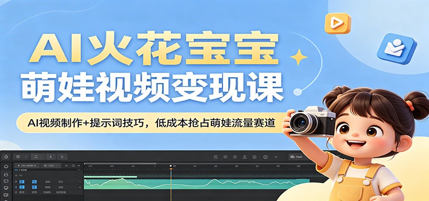 AI火花宝宝萌娃视频变现课：AI视频制作+提示词技巧，低成本抢占萌娃流量赛道牛品源码-源码下载-源码社区-zblog主题插件-PHP源码-三合一源码-直播源码-短视频源码-APP源码-即时通讯-源码-交友源码牛品源码