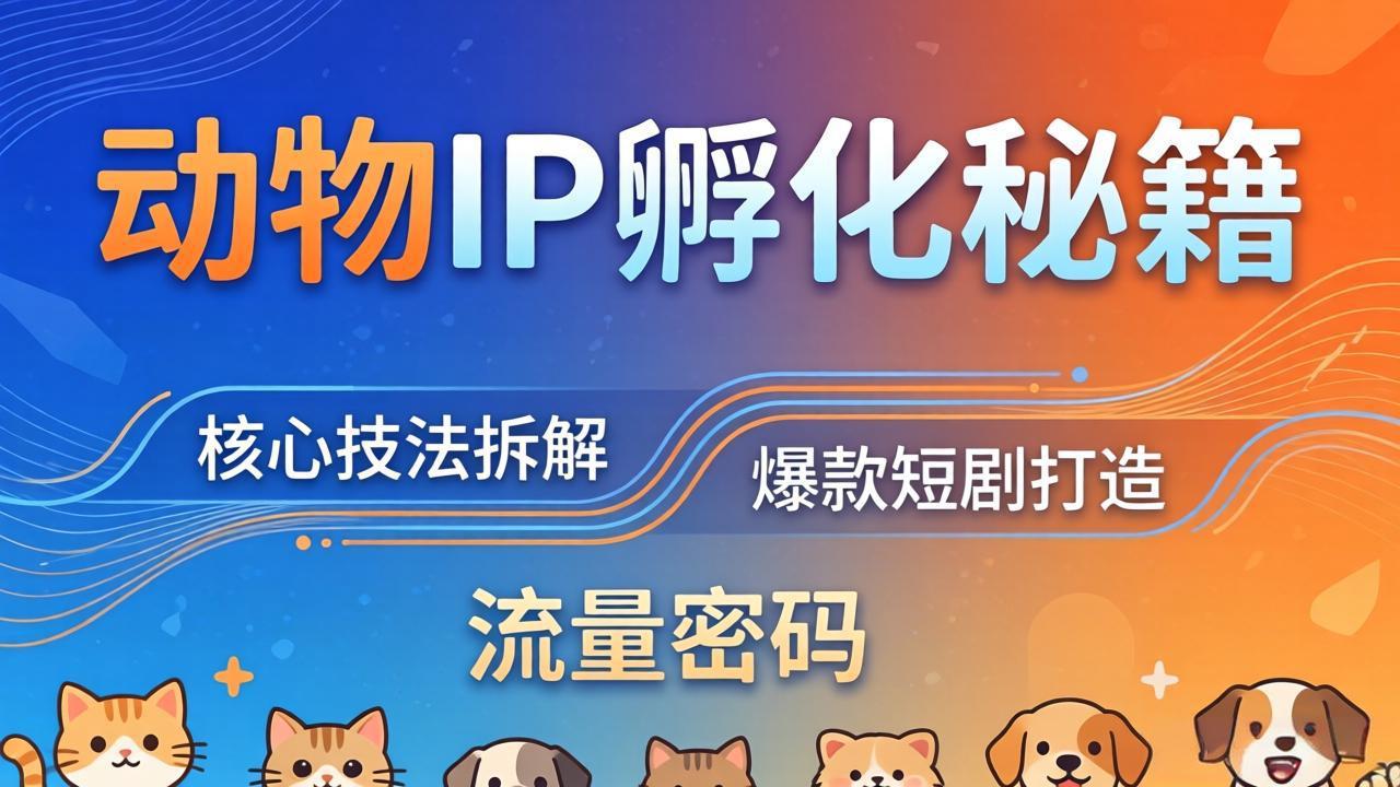 动物IP孵化全套秘籍，三大核心技法拆解，打造爆款萌宠短剧，轻松拿捏赛道流量密码牛品源码-源码下载-源码社区-zblog主题插件-PHP源码-三合一源码-直播源码-短视频源码-APP源码-即时通讯-源码-交友源码牛品源码