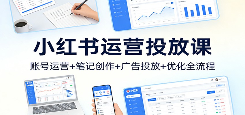 小红书运营投放课：账号运营+笔记创作+广告投放+优化全流程牛品源码-源码下载-源码社区-zblog主题插件-PHP源码-三合一源码-直播源码-短视频源码-APP源码-即时通讯-源码-交友源码牛品源码