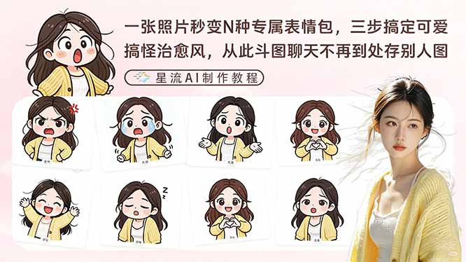 一张照片秒变N种专属表情包，三步搞定可爱搞怪治愈风，从此斗图聊天不再到处存别人图牛品源码-源码下载-源码社区-zblog主题插件-PHP源码-三合一源码-直播源码-短视频源码-APP源码-即时通讯-源码-交友源码牛品源码