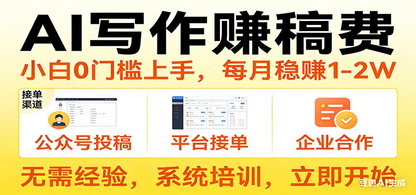 用AI写作赚稿费，提供接单渠道，每月稳赚1-2W，小白0门槛上手！牛品源码-源码下载-源码社区-zblog主题插件-PHP源码-三合一源码-直播源码-短视频源码-APP源码-即时通讯-源码-交友源码牛品源码