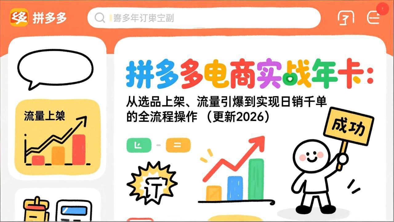 拼多多电商实战年卡：从选品上架、流量引爆到实现日销千单的全流程操作(更新2026牛品源码-源码下载-源码社区-zblog主题插件-PHP源码-三合一源码-直播源码-短视频源码-APP源码-即时通讯-源码-交友源码牛品源码