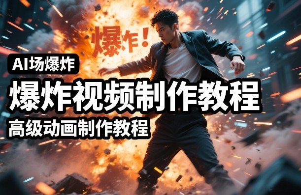 AI场景爆炸视频制作教程，利用人物实拍视频制作出高级的动画特效牛品源码-源码下载-源码社区-zblog主题插件-PHP源码-三合一源码-直播源码-短视频源码-APP源码-即时通讯-源码-交友源码牛品源码
