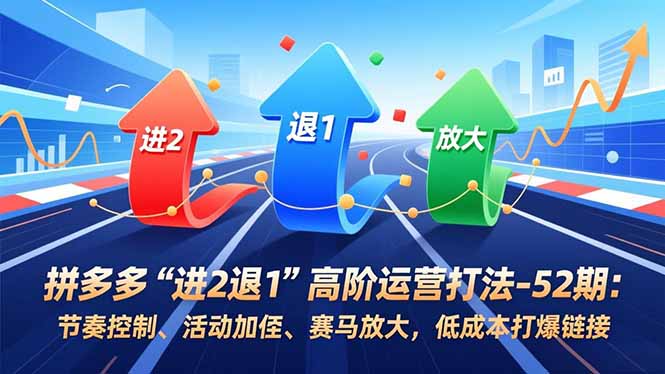 拼多多“进2退1”高阶运营打法-52期：节奏控制、活动加权、赛马放大，低成本打爆链接牛品源码-源码下载-源码社区-zblog主题插件-PHP源码-三合一源码-直播源码-短视频源码-APP源码-即时通讯-源码-交友源码牛品源码