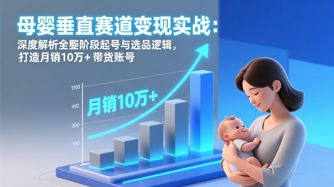 母婴垂直赛道变现实战：深度解析三大阶段起号与选品逻辑，打造月销10万+带货账号牛品源码-源码下载-源码社区-zblog主题插件-PHP源码-三合一源码-直播源码-短视频源码-APP源码-即时通讯-源码-交友源码牛品源码