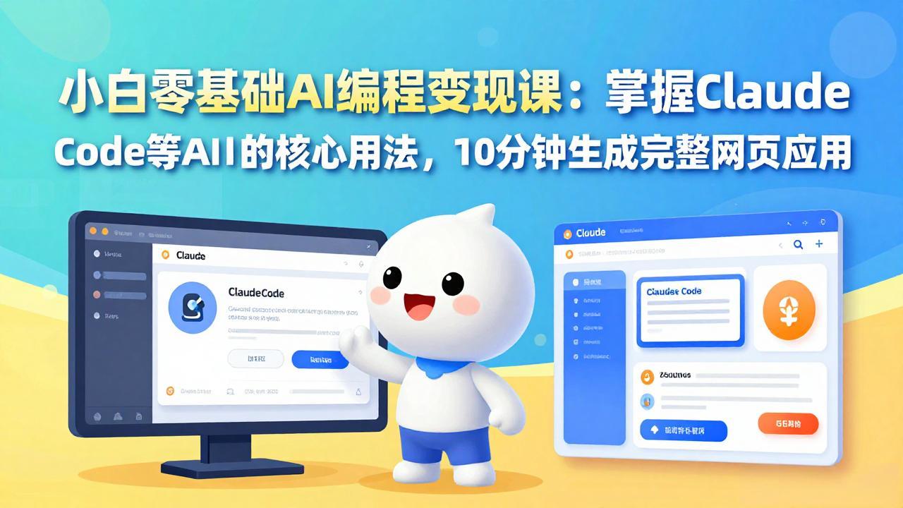 小白零基础AI编程变现课：掌握Claude Code等AI工具的核心用法，10分钟生成完整网页应用牛品源码-源码下载-源码社区-zblog主题插件-PHP源码-三合一源码-直播源码-短视频源码-APP源码-即时通讯-源码-交友源码牛品源码