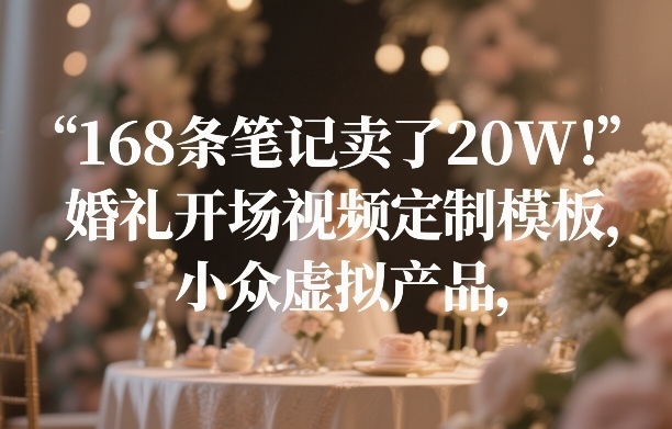 168条笔记卖了20W!婚礼开场视频定制模板,小众虚拟产品牛品源码-源码下载-源码社区-zblog主题插件-PHP源码-三合一源码-直播源码-短视频源码-APP源码-即时通讯-源码-交友源码牛品源码