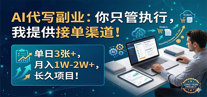 AI代写副业：你只管执行，我提供接单渠道！单日3张+，月入1W-2W+，长久项目牛品源码-源码下载-源码社区-zblog主题插件-PHP源码-三合一源码-直播源码-短视频源码-APP源码-即时通讯-源码-交友源码牛品源码