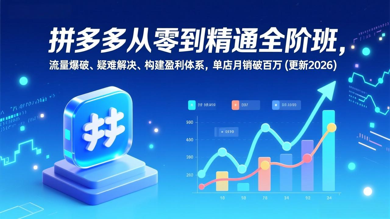 拼多多从零到精通全阶班，流量爆破、疑难解决，构建盈利体系，单店月销破百万(更新2026牛品源码-源码下载-源码社区-zblog主题插件-PHP源码-三合一源码-直播源码-短视频源码-APP源码-即时通讯-源码-交友源码牛品源码
