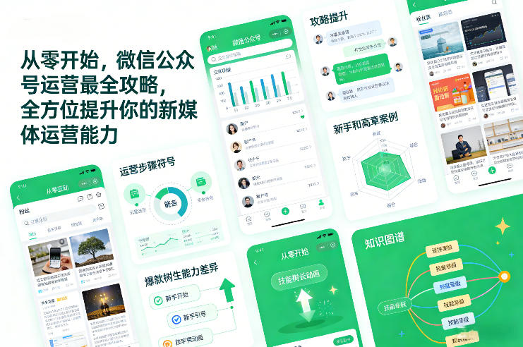 从零开始,微信公众号运营最全攻略,全方位提升你的新媒体运营能力牛品源码-源码下载-源码社区-zblog主题插件-PHP源码-三合一源码-直播源码-短视频源码-APP源码-即时通讯-源码-交友源码牛品源码