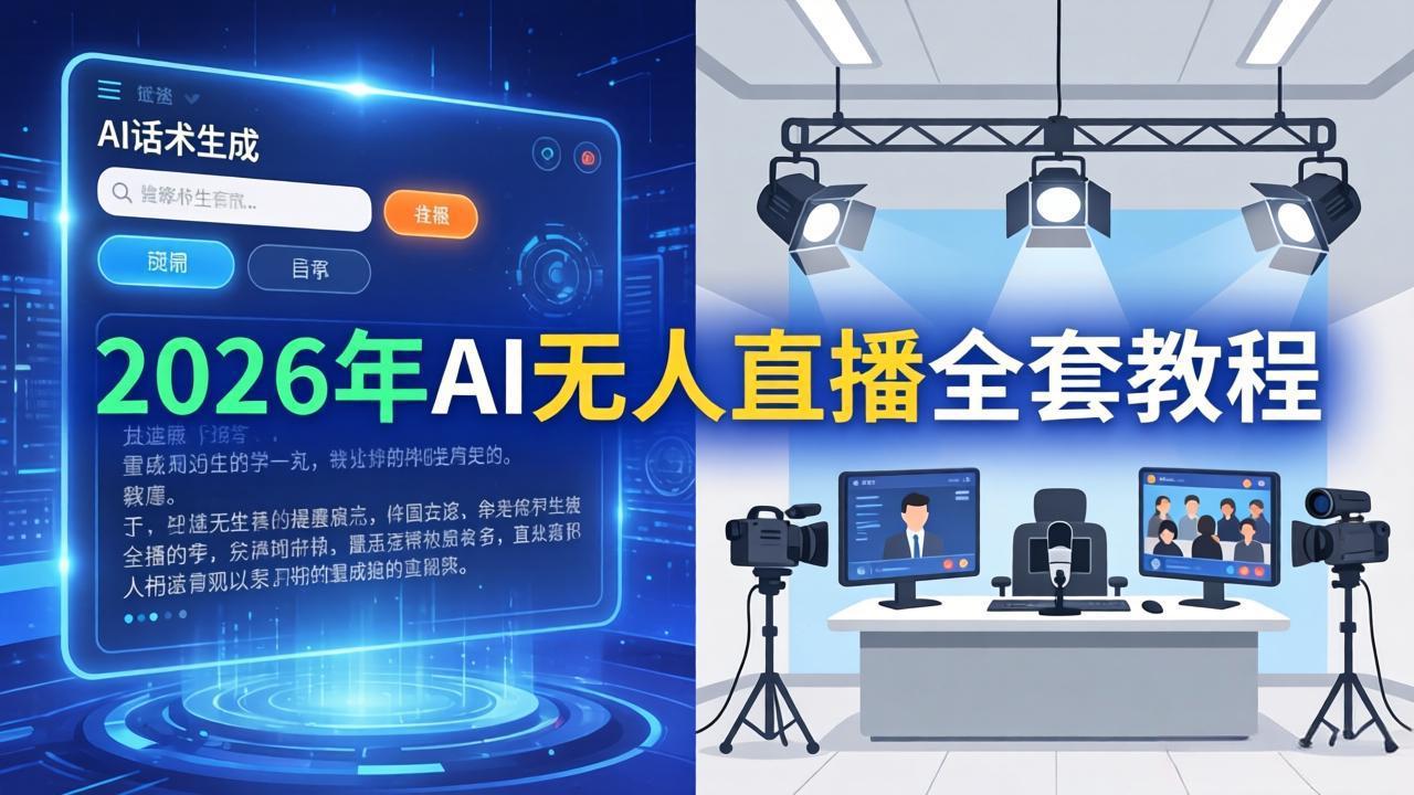 2026年AI无人直播全套教程：OBS安装+软件配置+直播间搭建+话术生成+一键开播实操牛品源码-源码下载-源码社区-zblog主题插件-PHP源码-三合一源码-直播源码-短视频源码-APP源码-即时通讯-源码-交友源码牛品源码