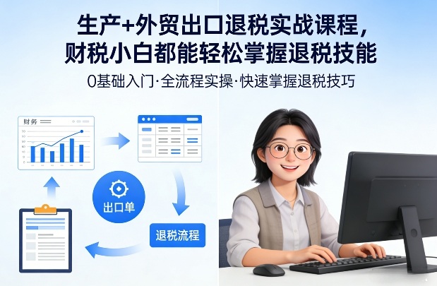 生产+外贸出口退税实战课程，财税小白都能轻松掌握退税技能牛品源码-源码下载-源码社区-zblog主题插件-PHP源码-三合一源码-直播源码-短视频源码-APP源码-即时通讯-源码-交友源码牛品源码