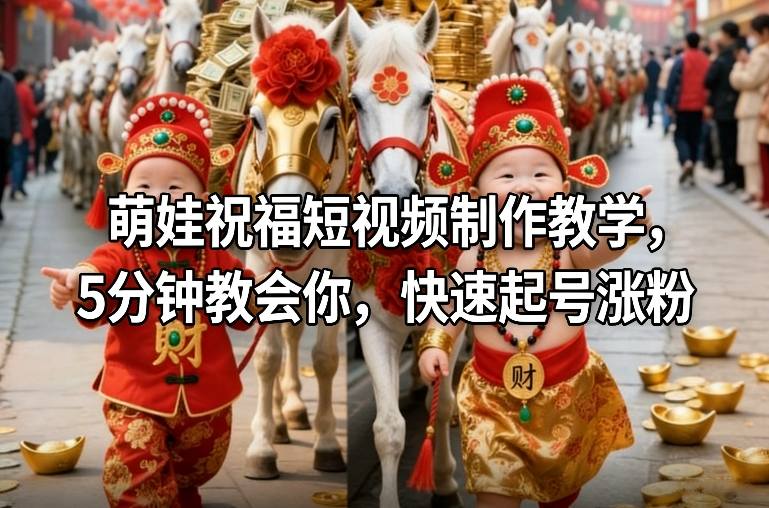 萌娃祝福短视频制作教学，5分钟教会你，快速起号涨粉牛品源码-源码下载-源码社区-zblog主题插件-PHP源码-三合一源码-直播源码-短视频源码-APP源码-即时通讯-源码-交友源码牛品源码
