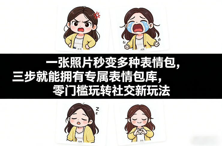 一张照片秒变多种表情包，三步就能拥有专属表情包库，零门槛玩转社交新玩法【文档】牛品源码-源码下载-源码社区-zblog主题插件-PHP源码-三合一源码-直播源码-短视频源码-APP源码-即时通讯-源码-交友源码牛品源码