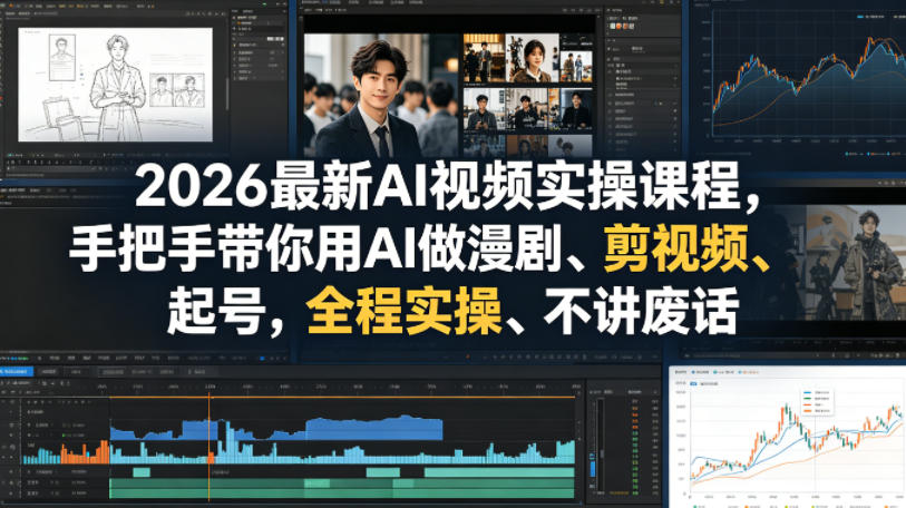 2026最新AI视频实操课程,手把手带你用AI做漫剧、剪视频、起号,全程实操、不讲废话牛品源码-源码下载-源码社区-zblog主题插件-PHP源码-三合一源码-直播源码-短视频源码-APP源码-即时通讯-源码-交友源码牛品源码