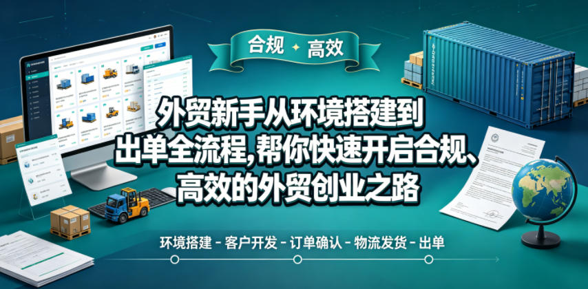 外贸新手从环境搭建到出单全流程,帮你快速开启合规、高效的外贸创业之路牛品源码-源码下载-源码社区-zblog主题插件-PHP源码-三合一源码-直播源码-短视频源码-APP源码-即时通讯-源码-交友源码牛品源码