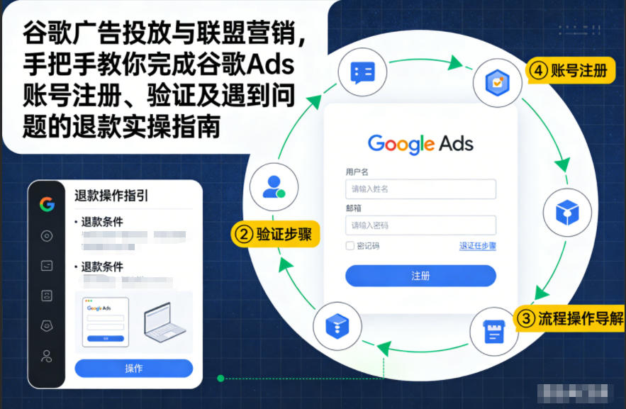 谷歌广告投放与联盟营销,手把手教你完成谷歌Ads账号注册、验证及遇到问题的退款实操指南牛品源码-源码下载-源码社区-zblog主题插件-PHP源码-三合一源码-直播源码-短视频源码-APP源码-即时通讯-源码-交友源码牛品源码