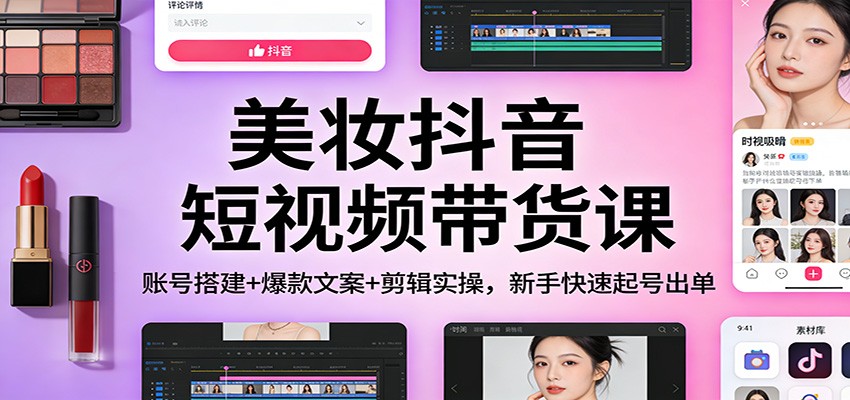 美妆抖音短视频带货课:账号搭建+爆款文案+剪辑实操,新手快速起号出单牛品源码-源码下载-源码社区-zblog主题插件-PHP源码-三合一源码-直播源码-短视频源码-APP源码-即时通讯-源码-交友源码牛品源码
