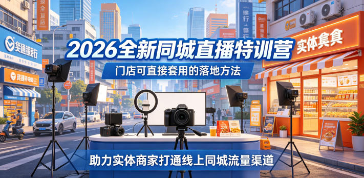 2026全新同城直播特训营,门店可直接套用的落地方法,助力实体商家打通线上同城流量渠道牛品源码-源码下载-源码社区-zblog主题插件-PHP源码-三合一源码-直播源码-短视频源码-APP源码-即时通讯-源码-交友源码牛品源码