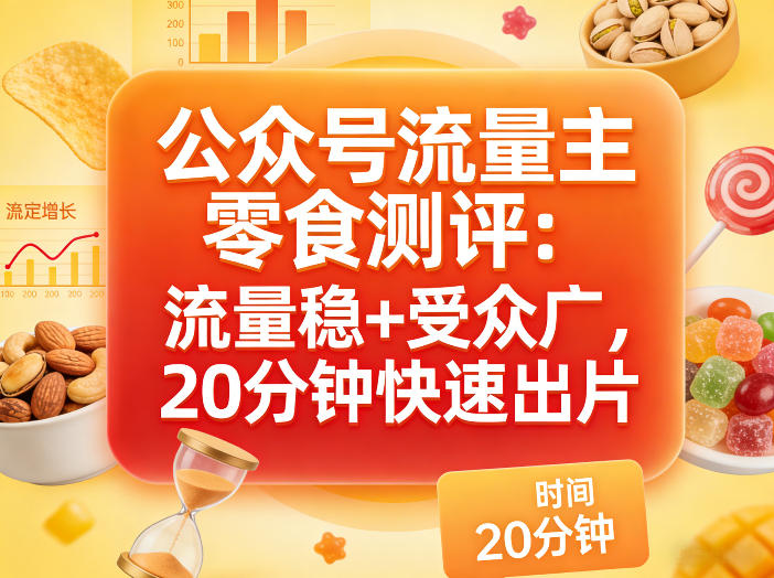 公众号流量主之零食测评赛道，流量稳+受众广，20分钟一条作品牛品源码-源码下载-源码社区-zblog主题插件-PHP源码-三合一源码-直播源码-短视频源码-APP源码-即时通讯-源码-交友源码牛品源码