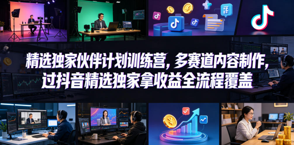 小豁食堂精选独家伙伴计划训练营,多赛道内容制作,过抖音精选独家拿收益全流程覆盖牛品源码-源码下载-源码社区-zblog主题插件-PHP源码-三合一源码-直播源码-短视频源码-APP源码-即时通讯-源码-交友源码牛品源码